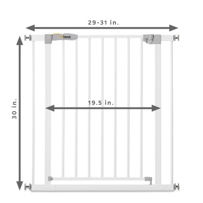 hauck 59726 Open N Stop KD Pressure Fit Safety Gate for Doors 29 to 31", White