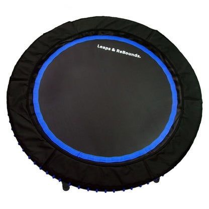 LEAPS & REBOUNDS 48" Mini Fitness Trampoline & Rebounder Gym Equipment, Blue
