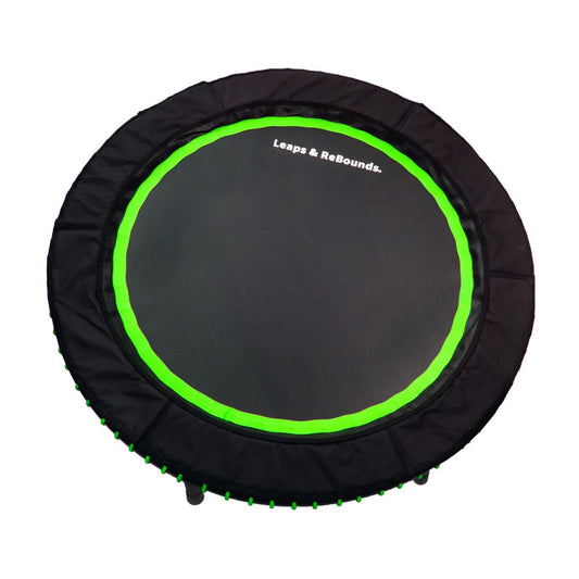 LEAPS & REBOUNDS 40" Mini Fitness Trampoline & Rebounder Gym Equipment, Green