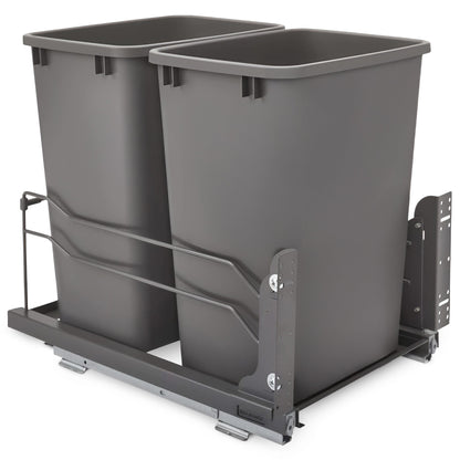 Rev-A-Shelf Double Pullout Trash Cans 35 qt. with Soft-close, 53WC-1835SCDM-213