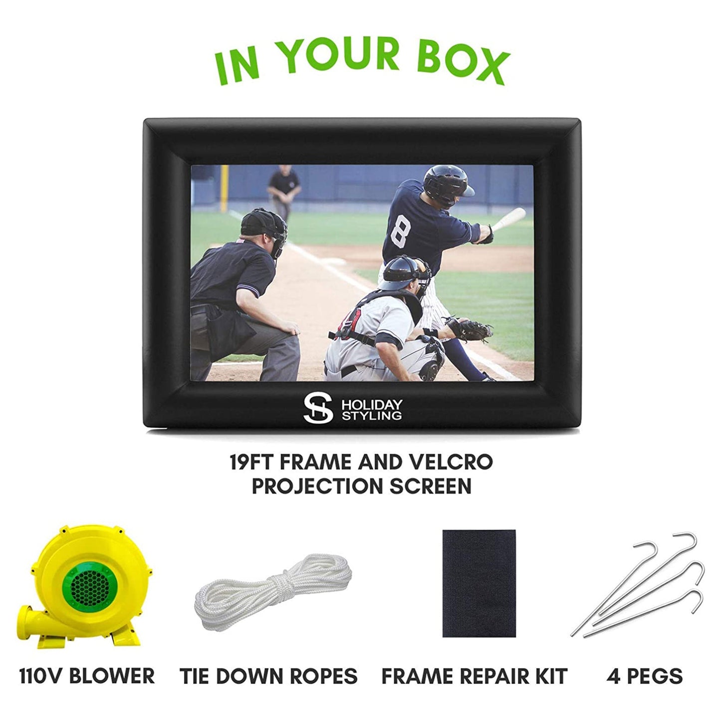 Holiday Styling 19 Foot Giant Movie Theater Inflatable Outdoor Projector Screen