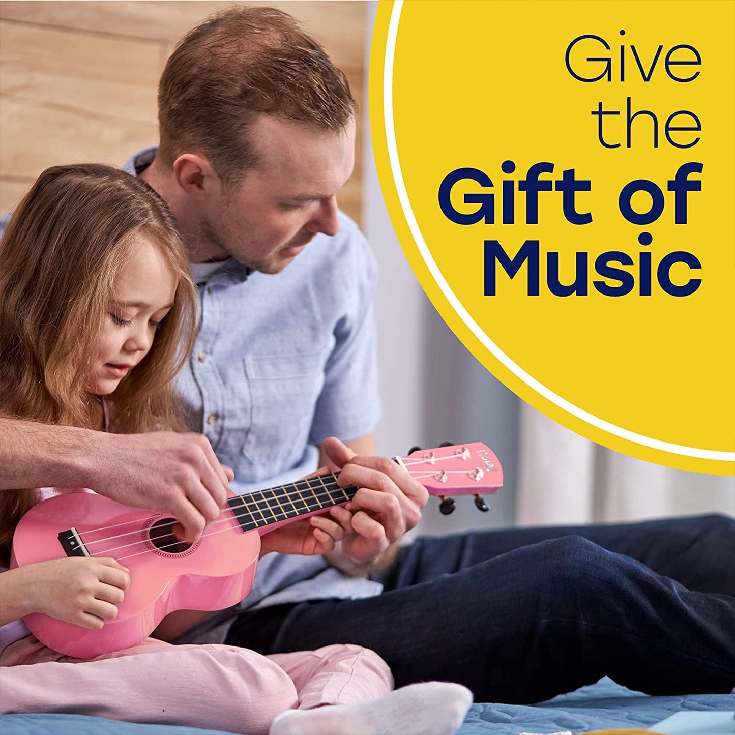 Hola! Music Color Series Soprano Ukulele Set with Tote Bag, Strap, & Picks, Blue