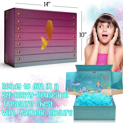The Memory Building Company Large Mermaid Surprise Box for Kids Ages 6 and Up