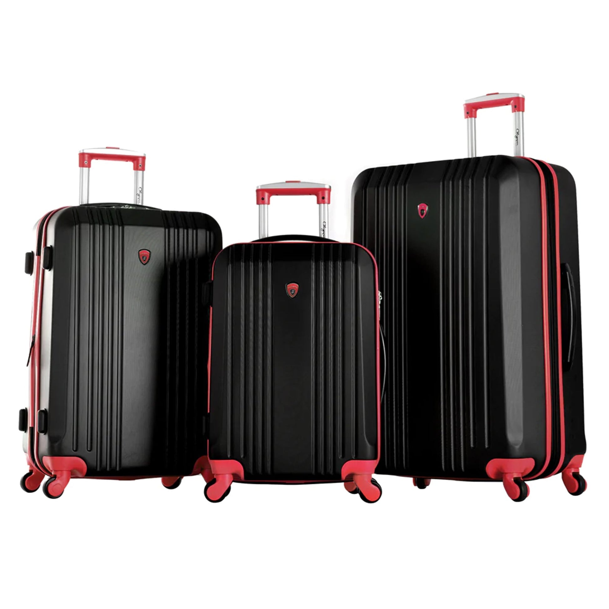 Olympia Apache II Hardcase 4 Wheel Spinner Suitcase 3 Piece Luggage Set, Red - Find Fresh Goods