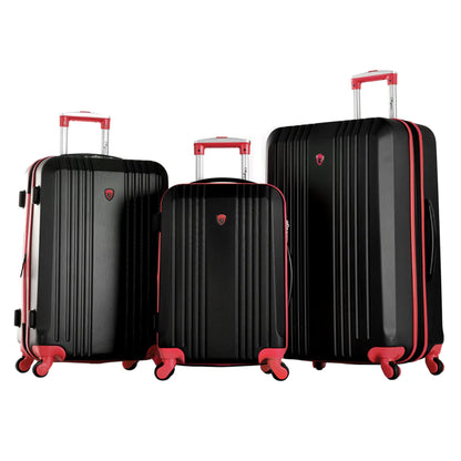 Olympia Apache II Hardcase 4 Wheel Spinner Suitcase 3 Piece Luggage Set, Red - Find Fresh Goods
