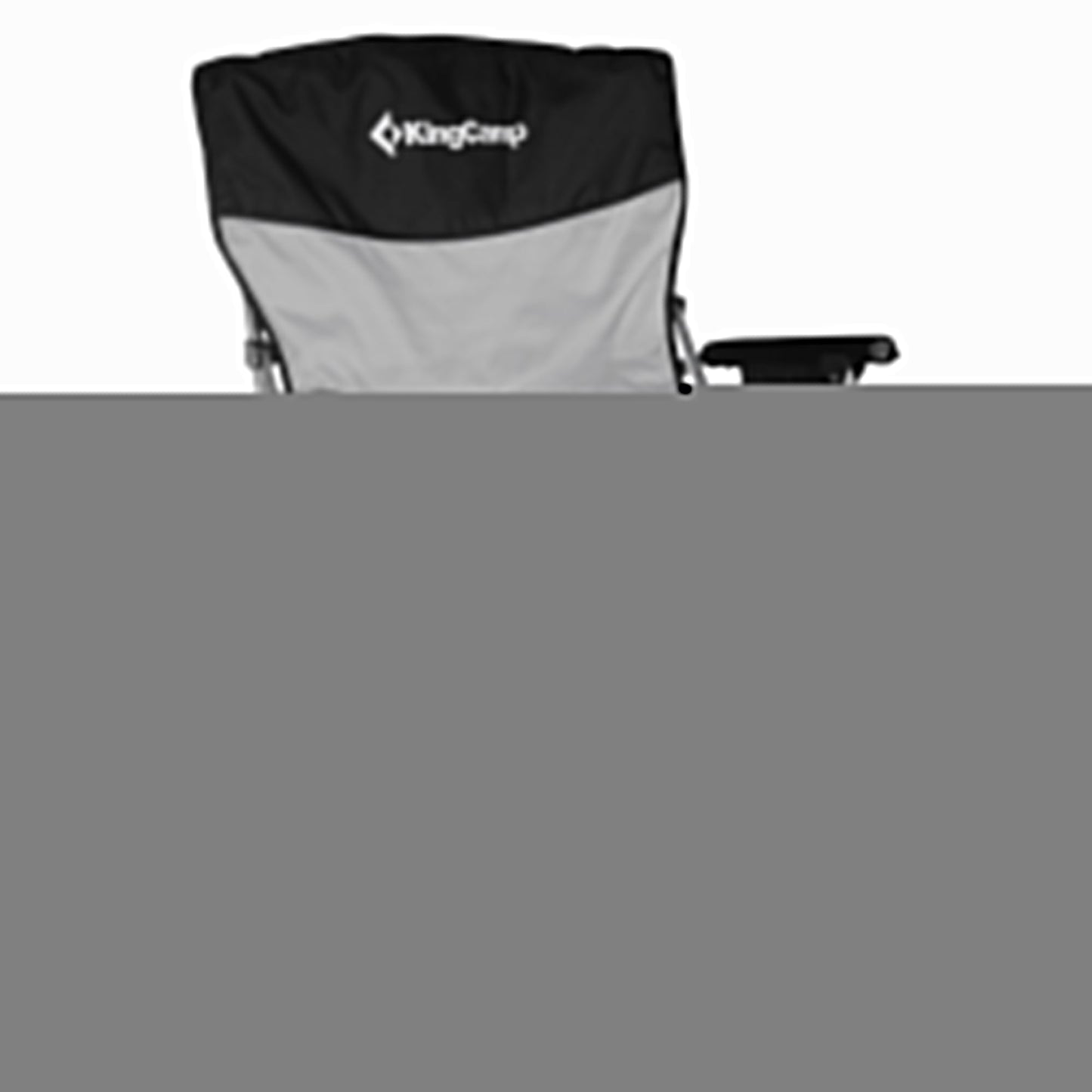KingCamp Padded Outdoor Camping Lounge Chair with Cupholder & Pocket, Black/Grey
