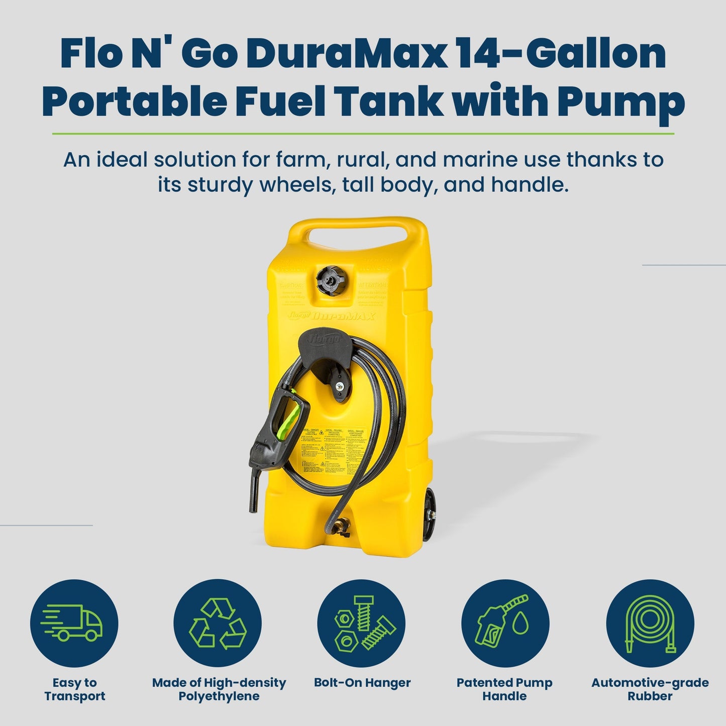 Scepter Flo N' Go Duramax 14 Gal Diesel Fuel Tank Container Caddy & Pump, Yellow - Find Fresh Goods