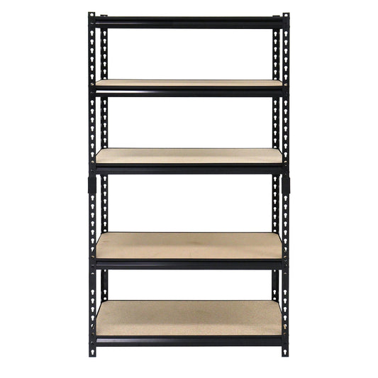 Juggernaut Storage 36" x 72" 5 Shelf Steel Utility Shelving Storage Unit, Black