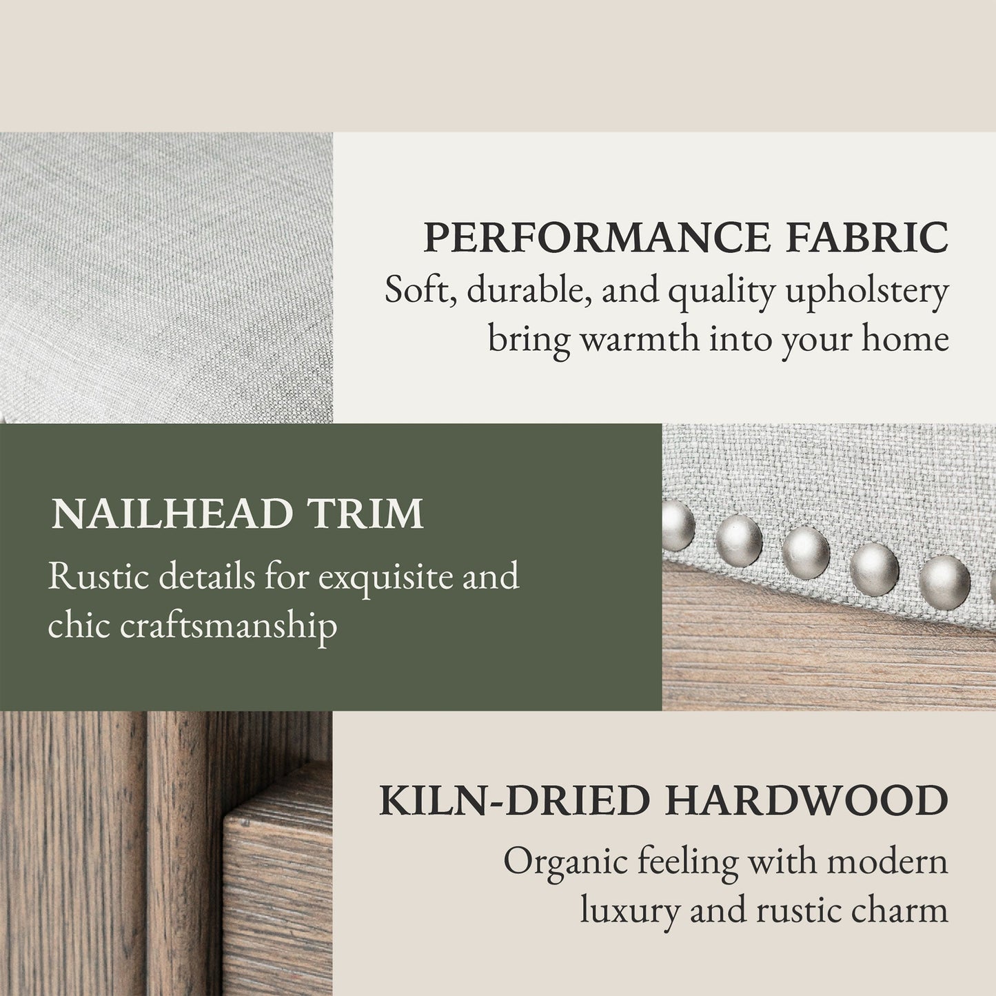 Maven Lane Adrien Saddle Counter Stool in Reclaimed Oak Finish with Ash Grey Fabric Upholstery, Set of 2