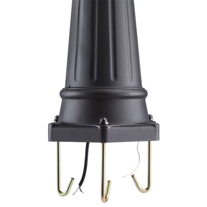NOMA 7' Outdoor Lamp Post Triple Head All Weather Classic Decor Light, Black
