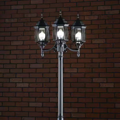 NOMA 7' Outdoor Lamp Post Triple Head All Weather Classic Decor Light, Black