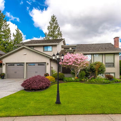 NOMA 7' Outdoor Lamp Post Triple Head All Weather Classic Decor Light, Black