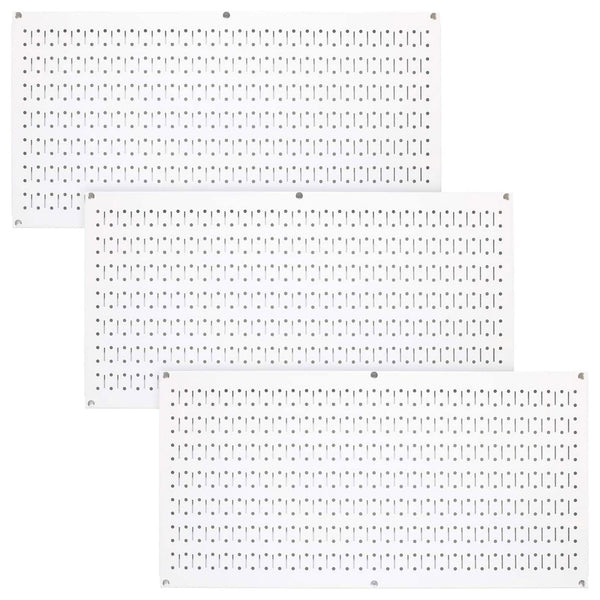 Wall Control 32" x 16" Horizontal Pegboard Garage Tool Organizer, White (3 Pack)