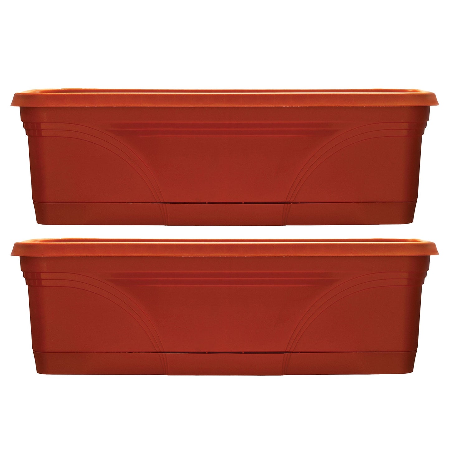 Southern Patio 36 Inch Medallion Hanging Garden Box Planter, Terracotta (2 Pack)