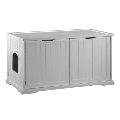 Merry Products Cat Washroom Storage Bench Boxes with Removable Partition Wall