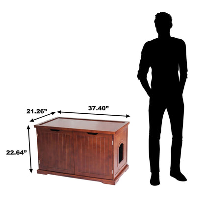 Merry Products Cat Washroom Storage Bench Boxes with Removable Partition Wall