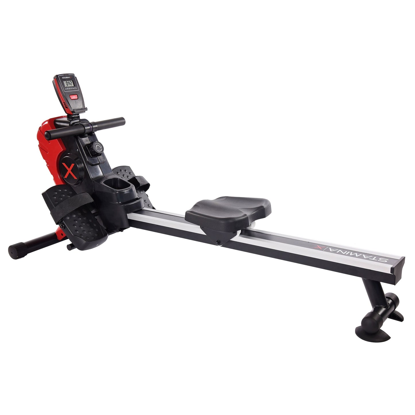 Stamina Products X Magnetic Compact Rowing Machine Rower, Black/Red