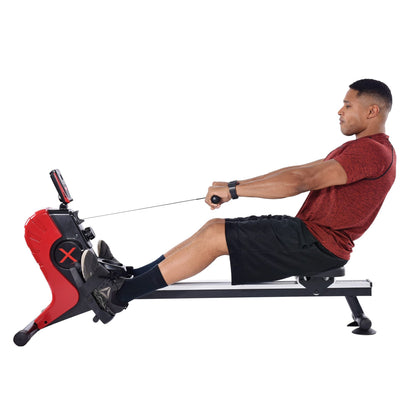 Stamina Products X Magnetic Compact Rowing Machine Rower, Black/Red