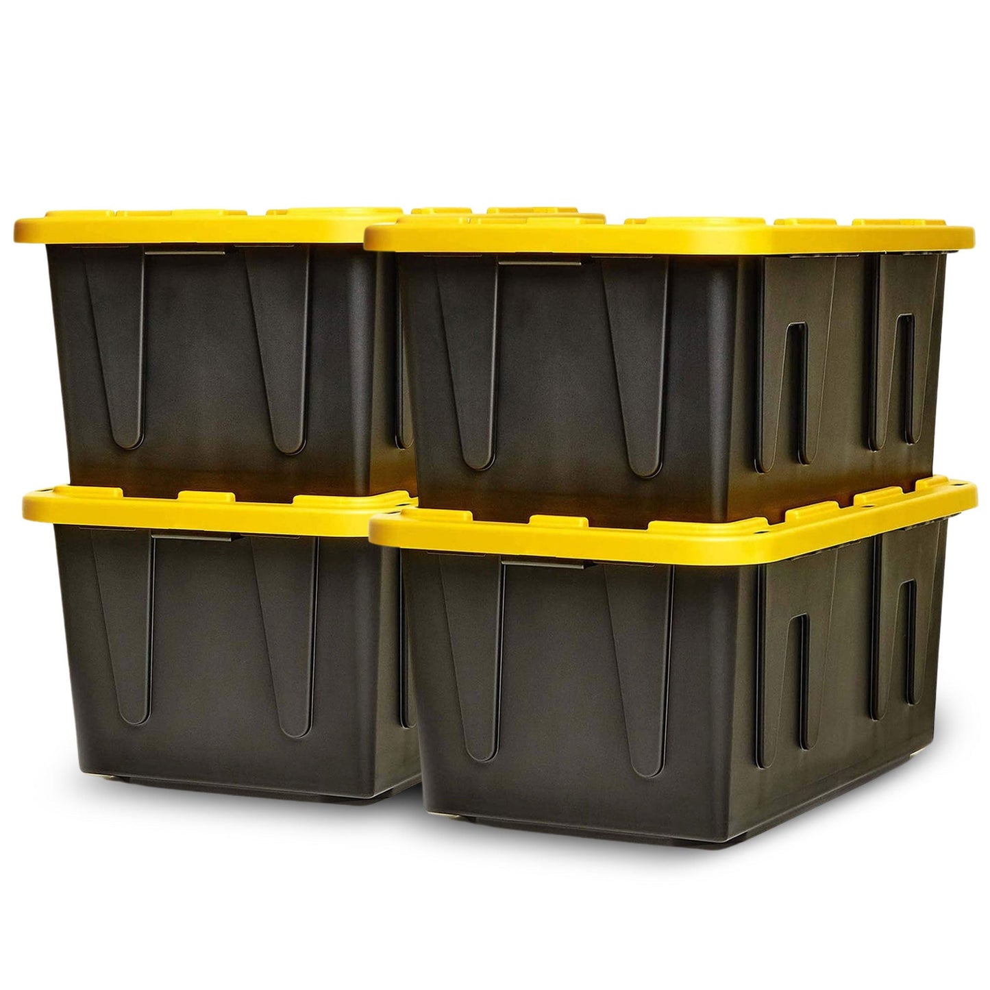 Homz Durabilt Heavy Duty 27 Gallon Plastic Organizer Storage Bin Tote (2 Pack)