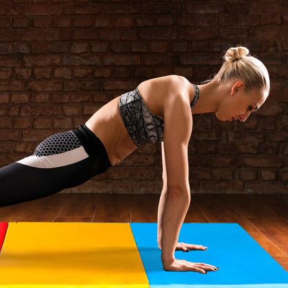 BalanceFrom Fitness GoGym 6x2ft Folding 3 Panel Exercise Mat w/Handles, Multi