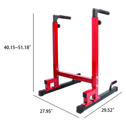 BalanceFrom Multi-Function Home Gym Exercise Dip Stand, 500lb Capacity, Red