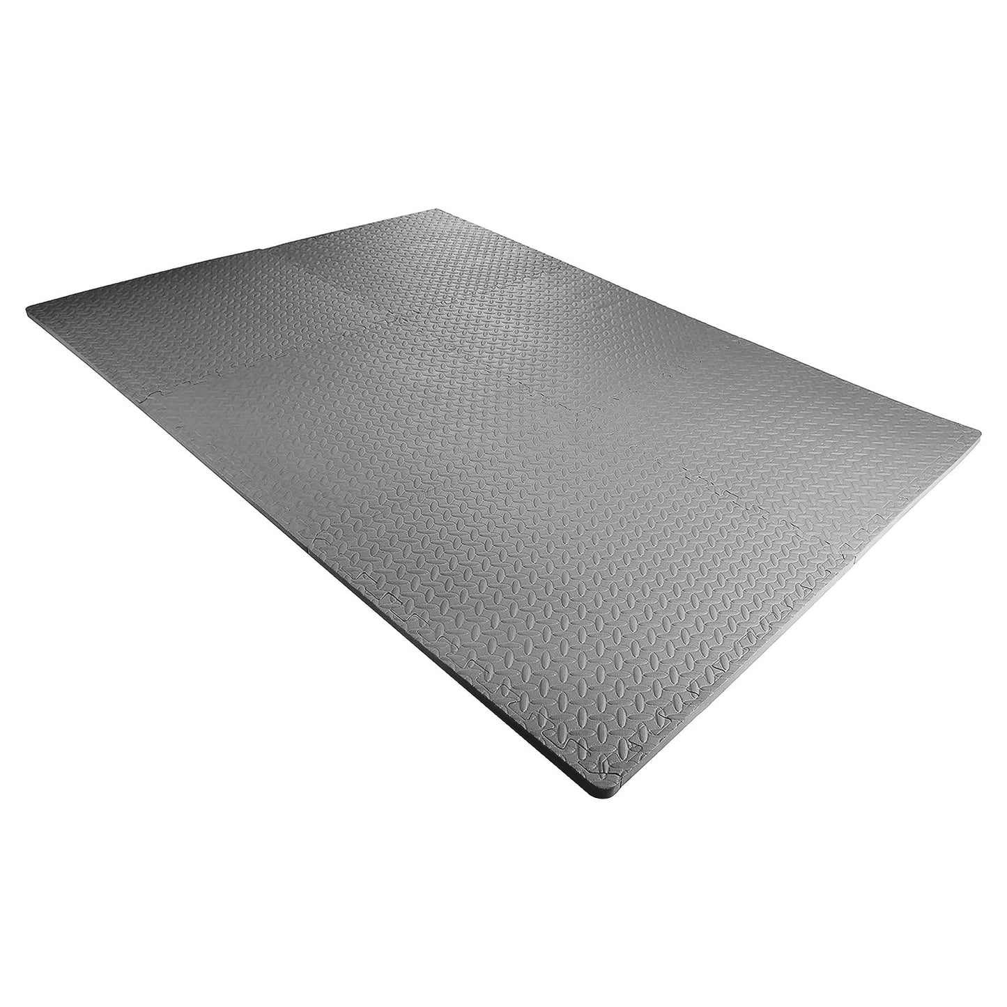 BalanceFrom Fitness 24 Sq Ft Interlocking EVA Foam Exercise Mat Tiles, Gray