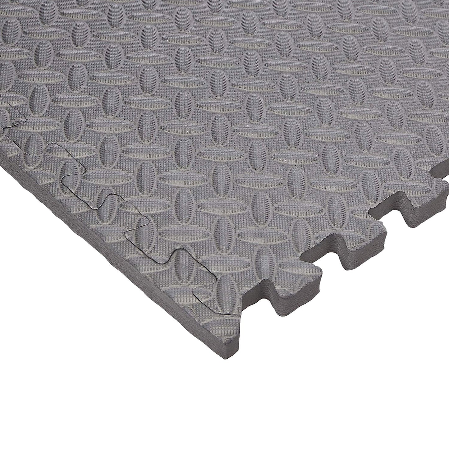 BalanceFrom Fitness 24 Sq Ft Interlocking EVA Foam Exercise Mat Tiles, Gray