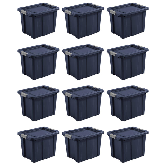 Sterilite 18 Gal Latching Tuff1 Stackable Storage Tote w/ Latching Lid, 12 Pack