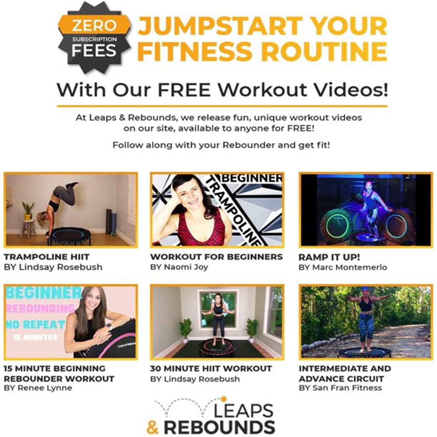 LEAPS & REBOUNDS 40" Adjustable Stability Bar with 40" Fitness Trampoline, Red