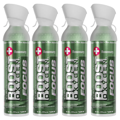 Boost Oxygen Think Tank Natural Portable 10 L Canned Oxygen, Rosemary (4 Pack)