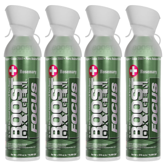 Boost Oxygen Think Tank Natural Portable 10 L Canned Oxygen, Rosemary (4 Pack)