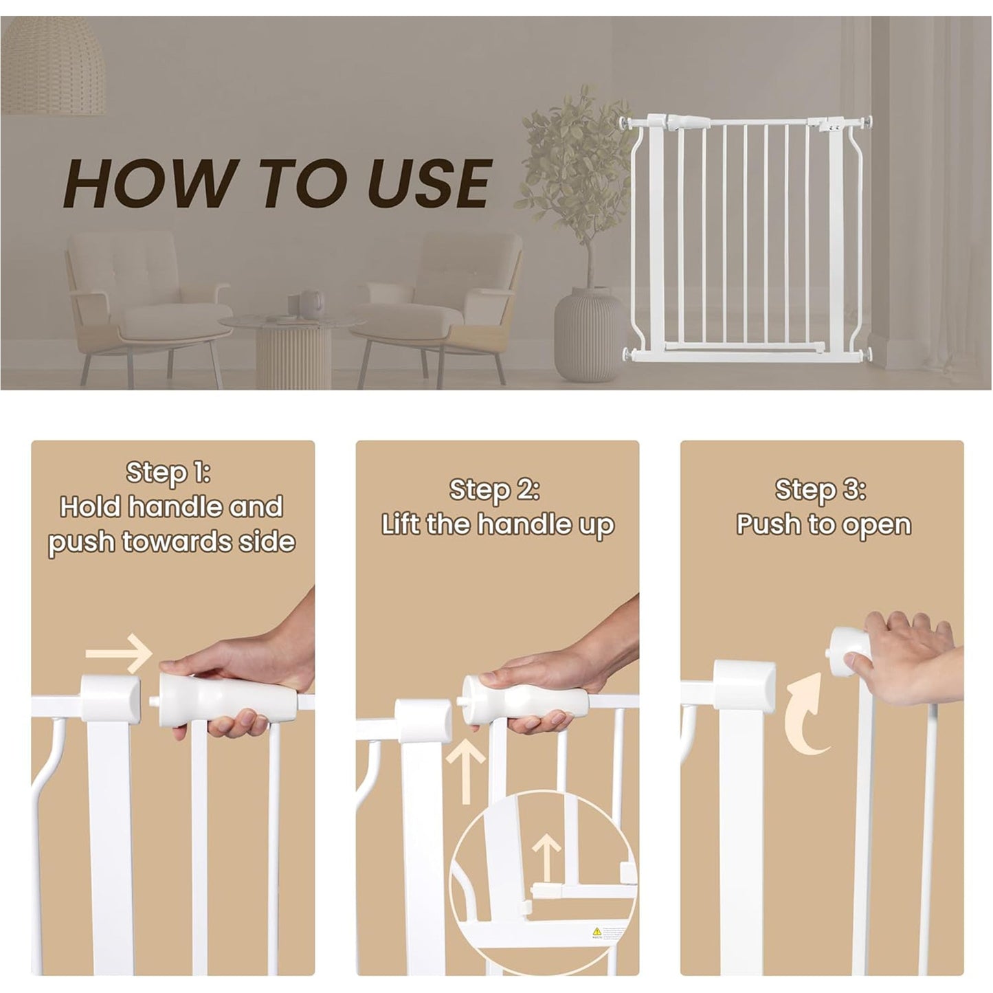 BalanceFrom Walk-Thru Safety Gate for Baby and Pets, 29.1-33.8"W, 30"H, White