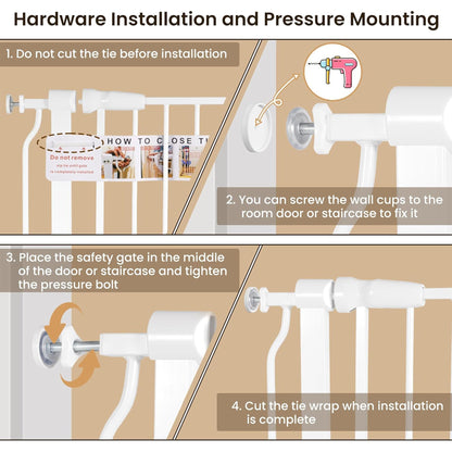 BalanceFrom Walk-Thru Safety Gate for Baby and Pets, 29.1-33.8"W, 30"H, White