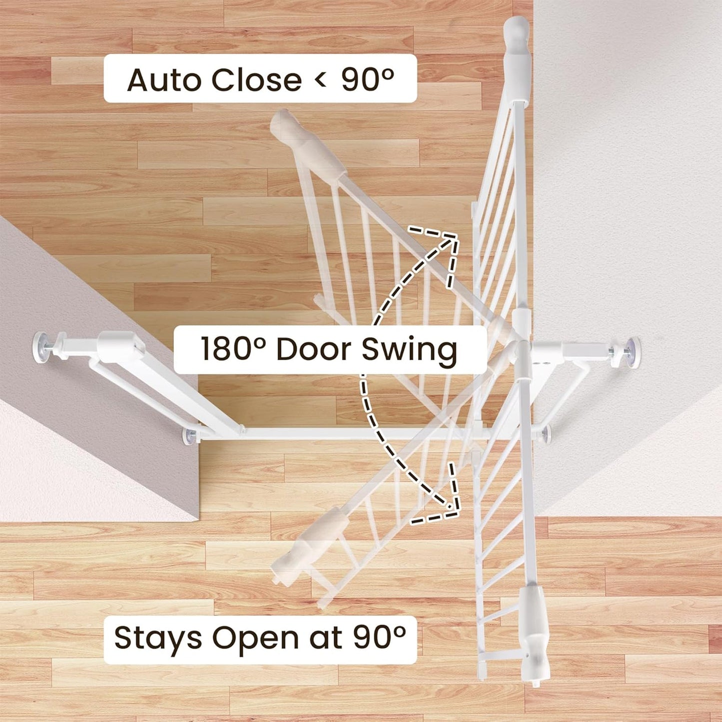 BalanceFrom Walk-Thru Safety Gate for Baby and Pets, 29.1-33.8"W, 30"H, White