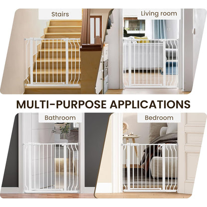 BalanceFrom Walk-Thru Safety Gate for Baby and Pets, 29.1-38.5"W, 30"H, White