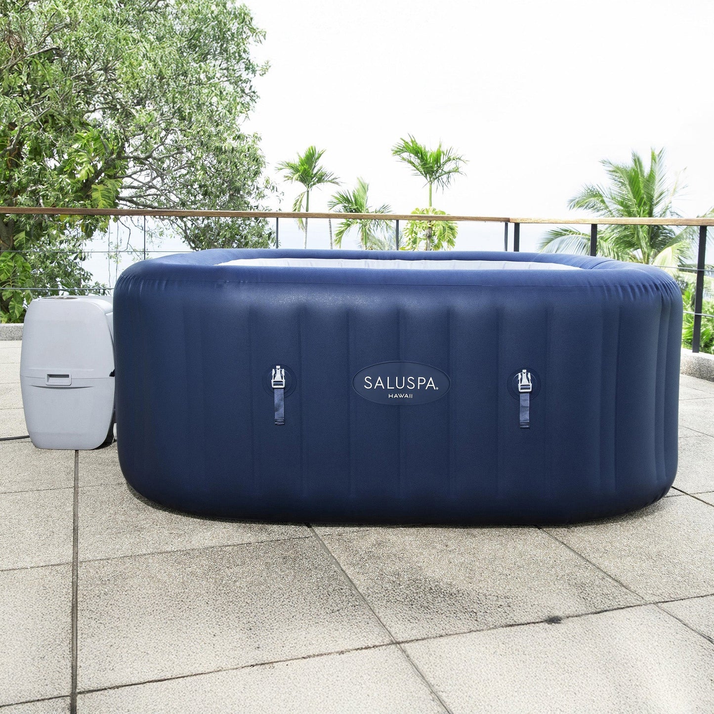 Bestway SaluSpa Hawaii AirJet Inflatable Hot Tub with EnergySense Cover, Blue