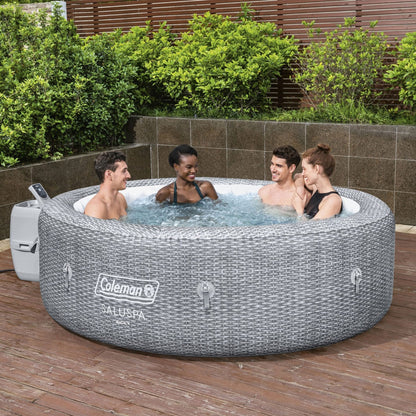 Coleman Sicily AirJet Round Inflatable Hot Tub with EnergySense Cover, Grey