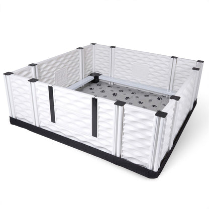 EZwhelp EZclassic 48" x 48" Puppy Dog Whelping Box Playpen w/Rails & Liner, Gray