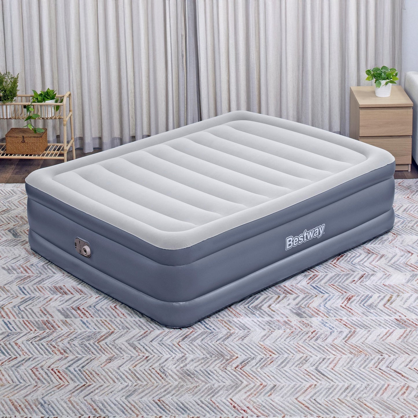 Bestway Tritech Airbed, Queen-Sized 20" Mattress with Built-In AC Pump, 2 Pack