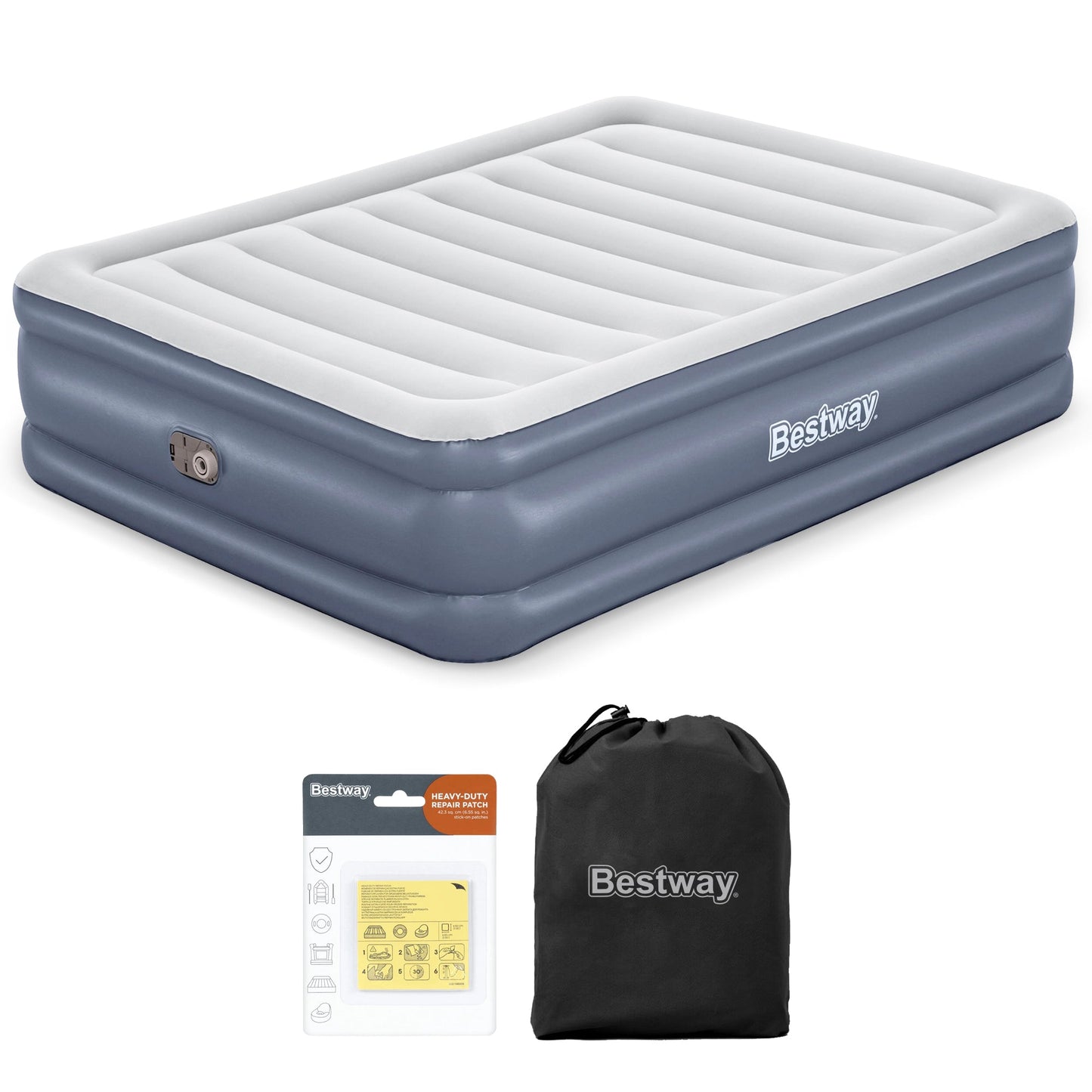 Bestway Tritech, Sized 20" Mattress with Built-In AC Pump and Bag