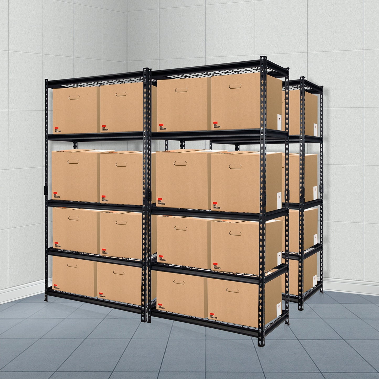 Pachira 36"W x 72"H 5 Shelf Steel Shelving for Home and Office Organizing, Black