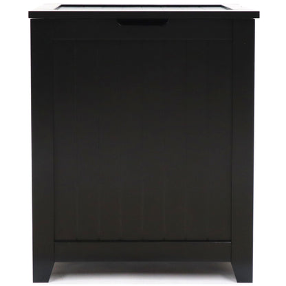 Redmon Country Wainscot Style Clothes Hamper, Laundry Basket with Lid, Black