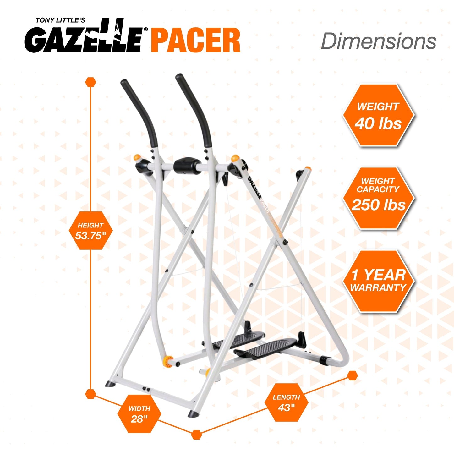 Gazelle Tony Little Pacer Total Body Fitness Workout Exercise Elliptical Glider
