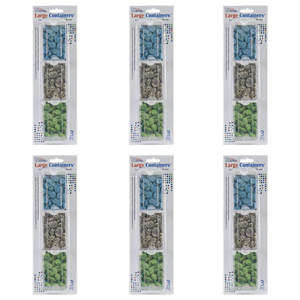 Elizabeth Ward Bead Storage Solutions 3 Piece Craft Storage Containers (6 Pack)