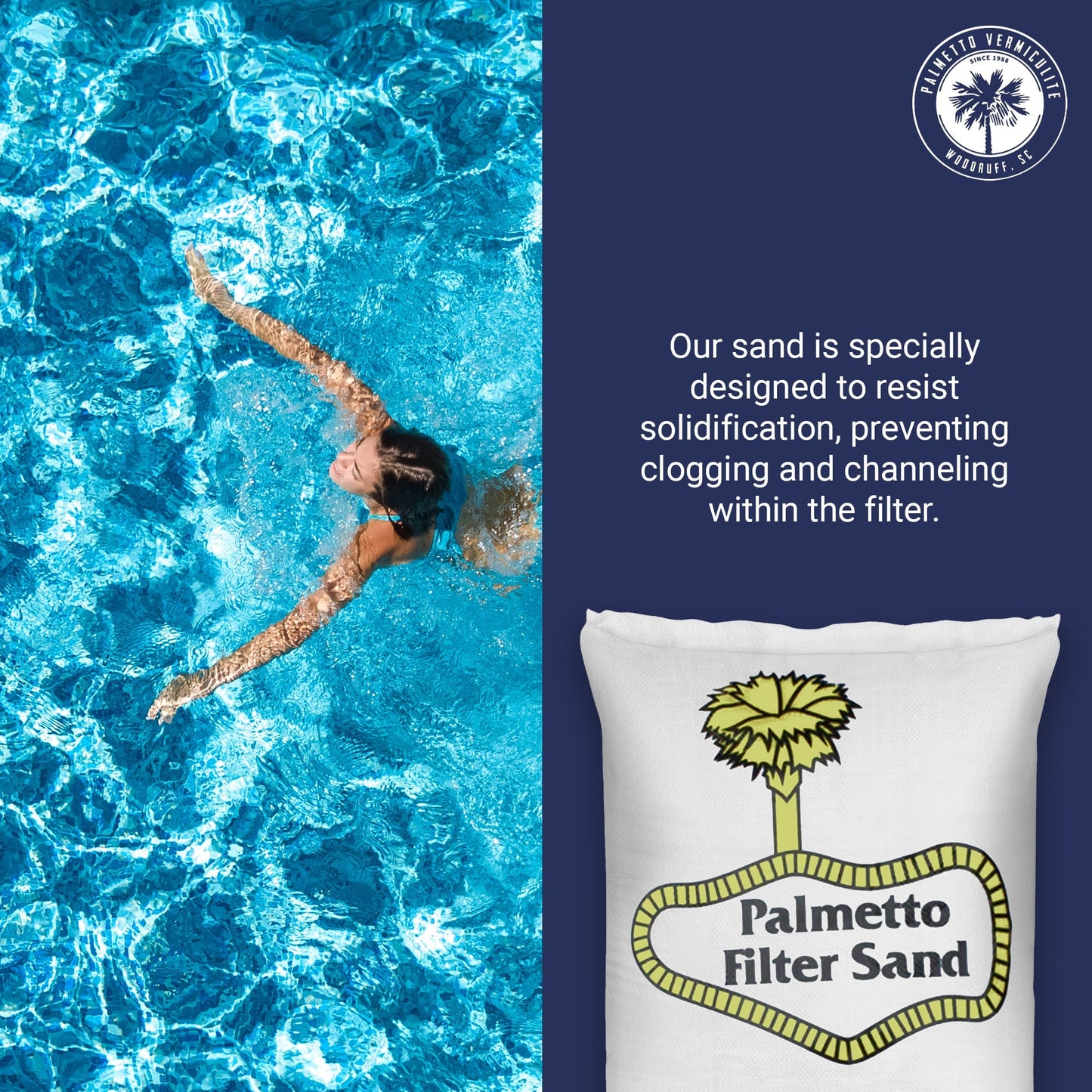 Palmetto Filter Sand for Residential Commercial Pool Filters, 50 lb (2 Pack)
