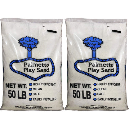 Palmetto Natural Play Sand for Sand Box & Play Areas, 50 Pounds, Creme (2 Pack)