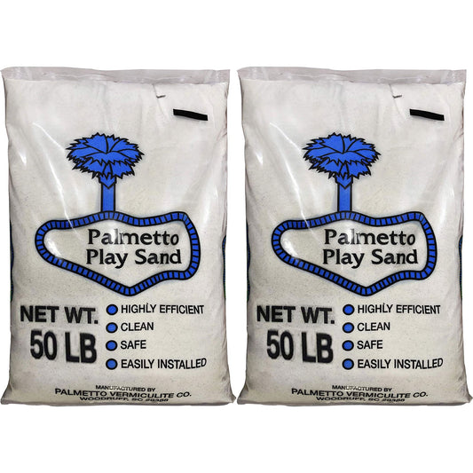 Palmetto Natural Play Sand for Sand Box & Play Areas, 50 Pounds, Creme (2 Pack)