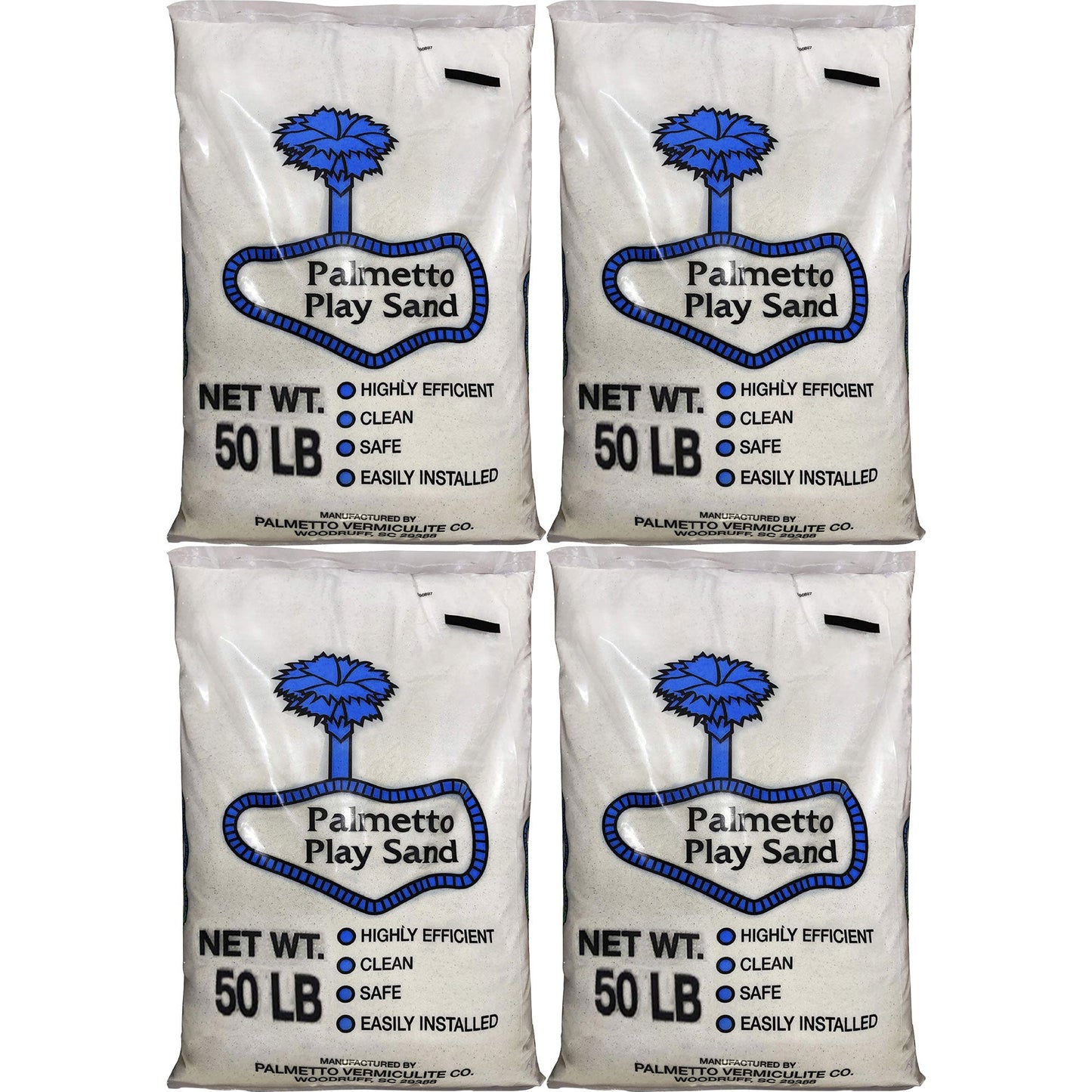 Palmetto Natural Play Sand for Sand Box & Play Areas, 50 Pounds, Creme (4 Pack)