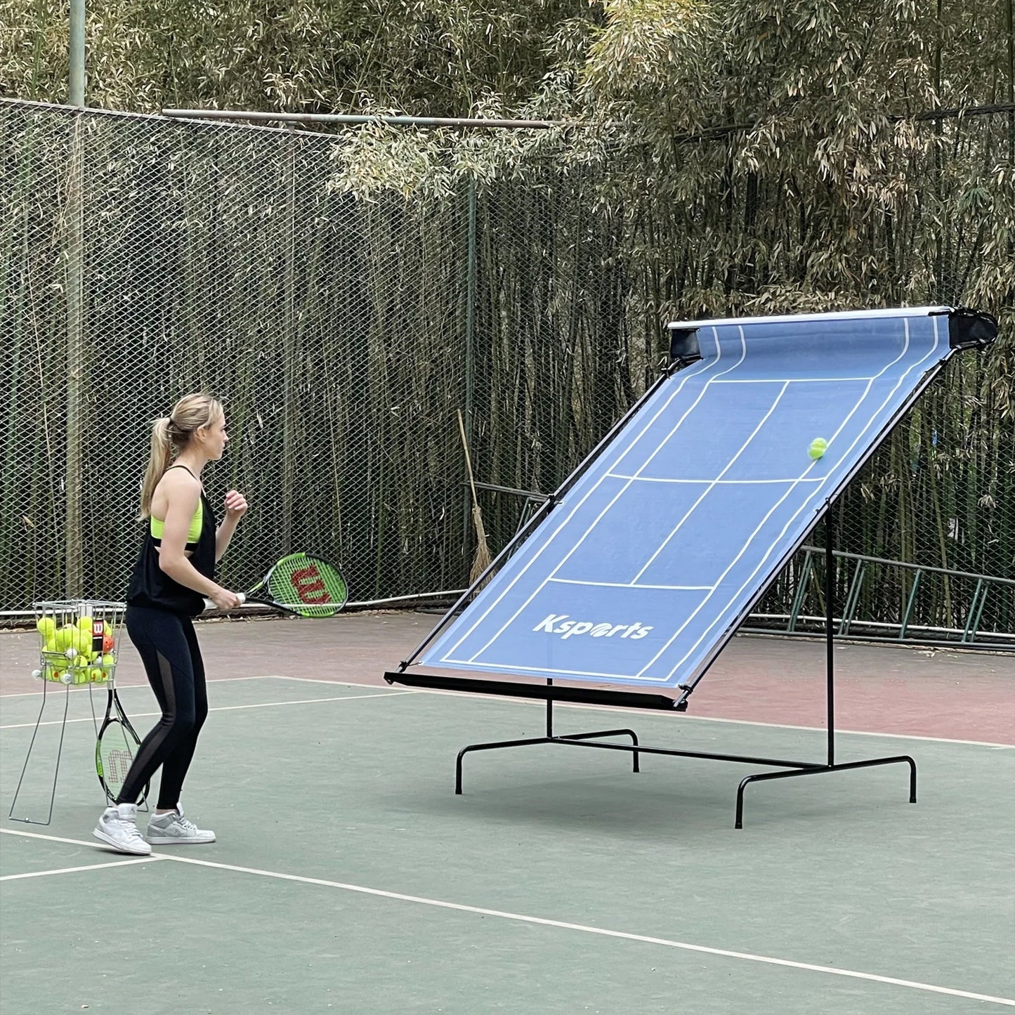 Ksports Portable Indoor Outdoor Weatherproof Tennis Rebounder Net with Carry Bag