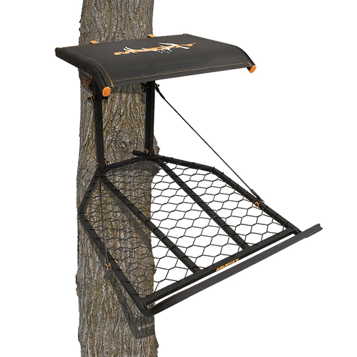 Muddy The Boss XL Tree Stand, Ambush Harness & Hawk Set of 3 Climbing Sticks